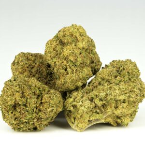 Cannabis buds on white background.